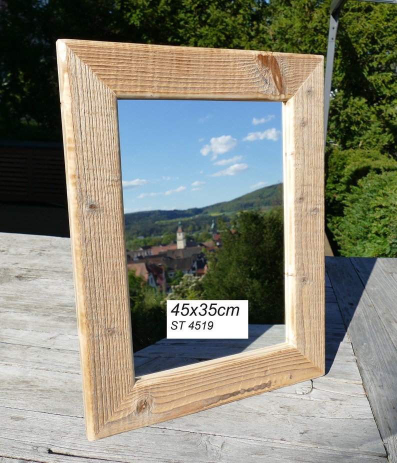 Spiegel im Holzrahmen, Unikate verschiedene Größen, Vintage, upcycelt, Hoch und Querformat 45x35cm, ST 4519