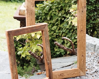 Spiegel im Holzrahmen, Unikate - verschiedene Größen, Vintage, upcycelt, Hoch- und Querformat