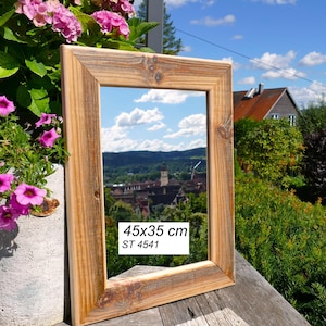 Mirrors in wooden frames, unique pieces - various sizes, vintage, upcycled, portrait and landscape format 45x35cm, ST 4541