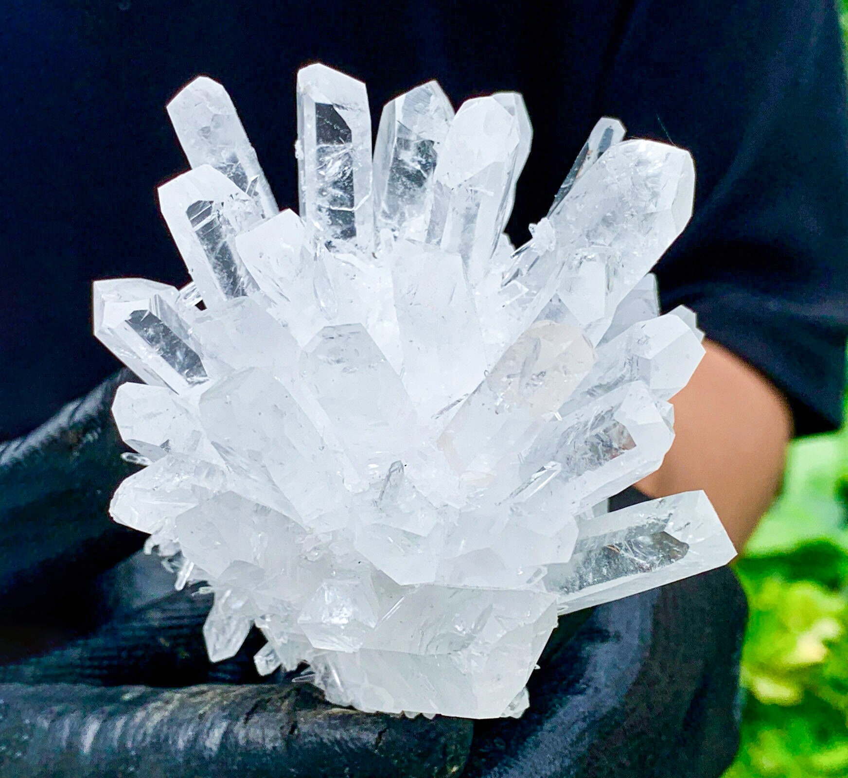 White Clear Quartz Cluster Large Clear Quartz Crystal Etsy