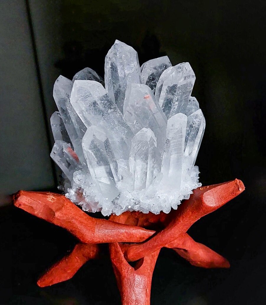 White Clear Quartz Cluster Large Clear Quartz Crystal Etsy