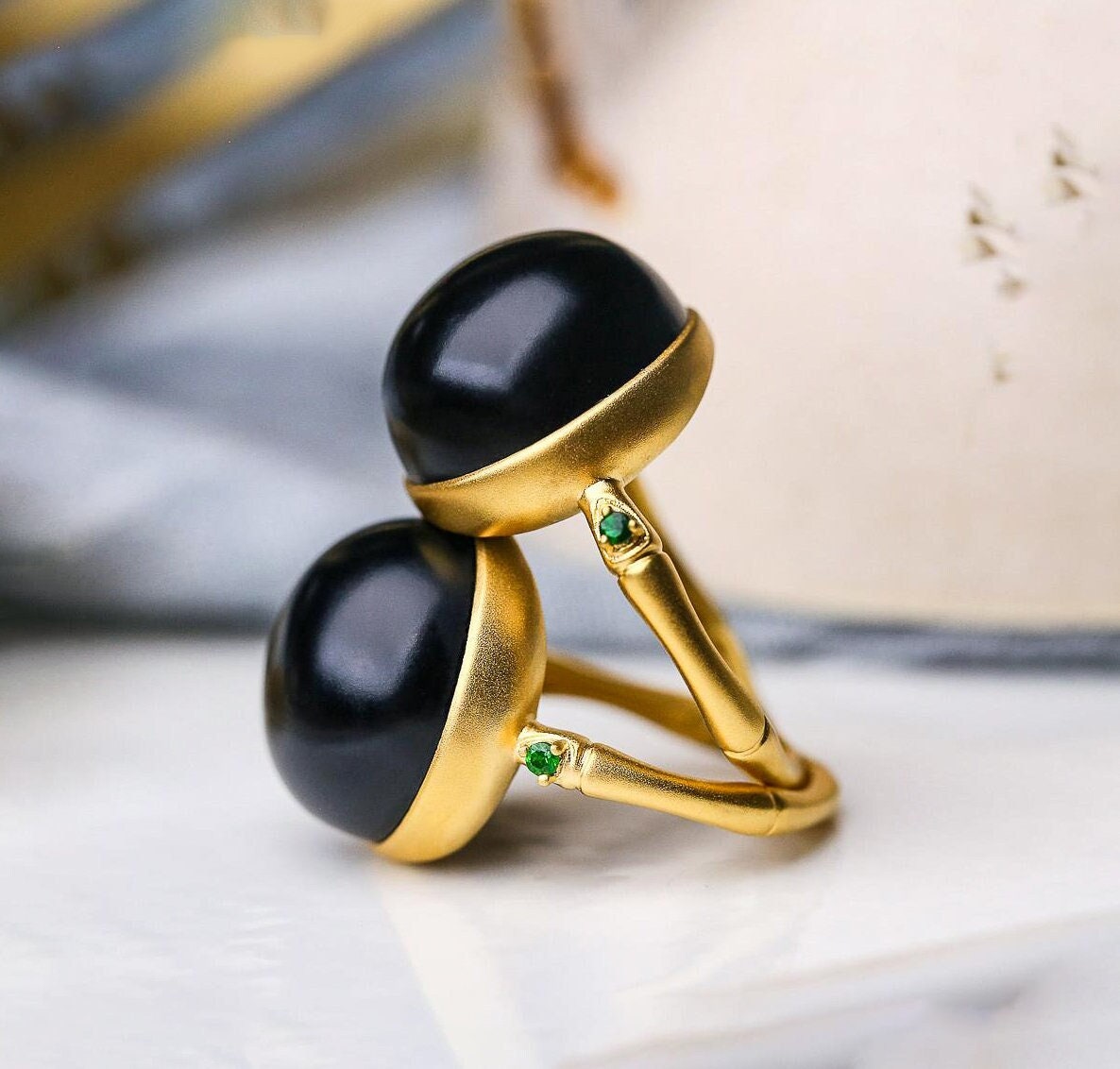 Black Jade Ring Etsy