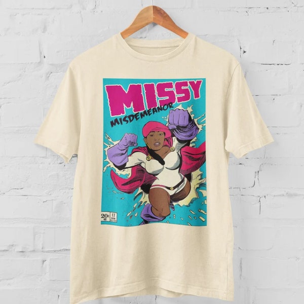 Missy Misdemeanor Missy Elliott Inspired Comic Book Rap Graphic Tee Vintage 90's Style T-Shirt