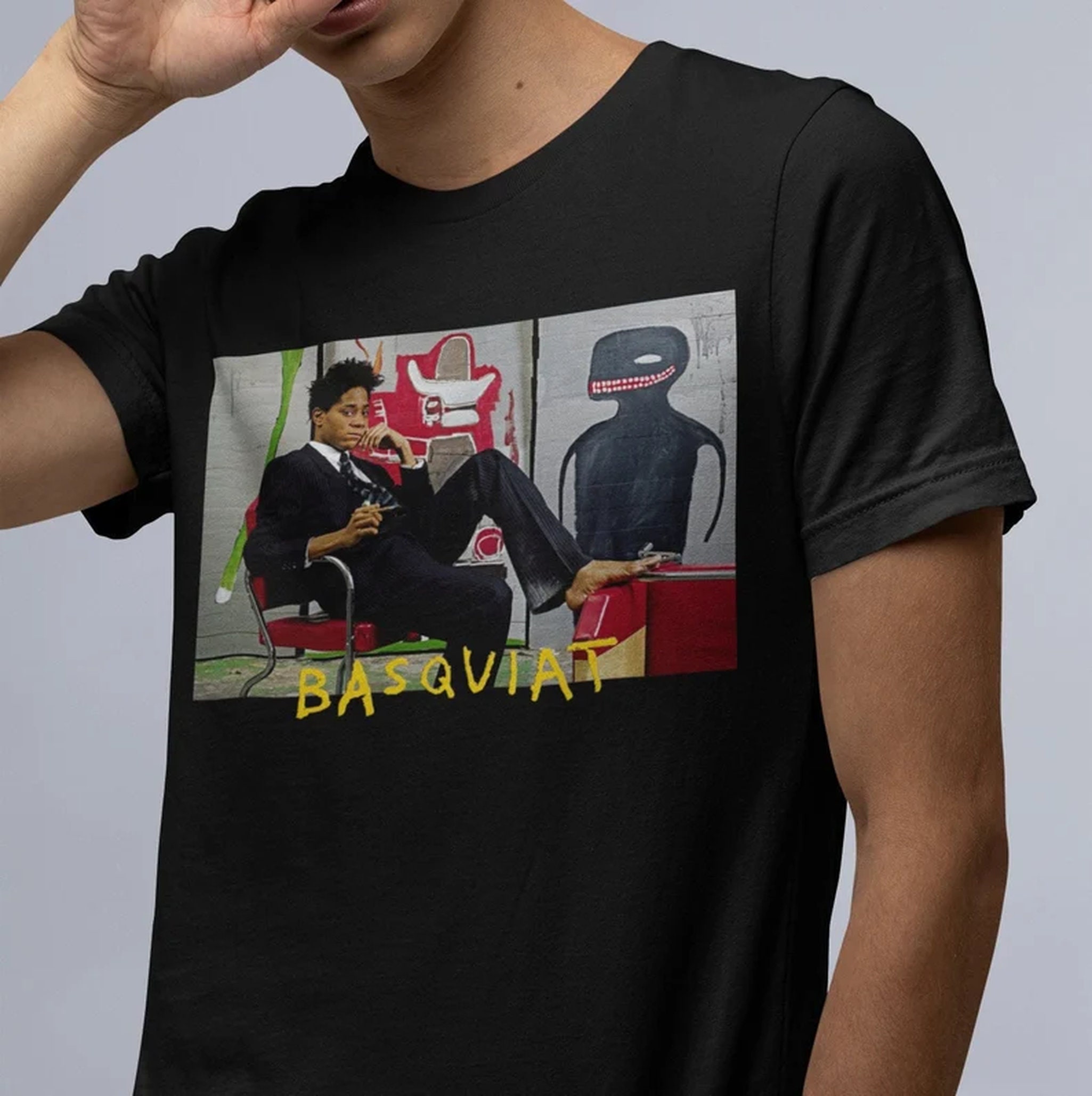 Jean-Michel Basquiat In Italian Artwork Premium Streetwear T-Shirt –  Scattered, LLC
