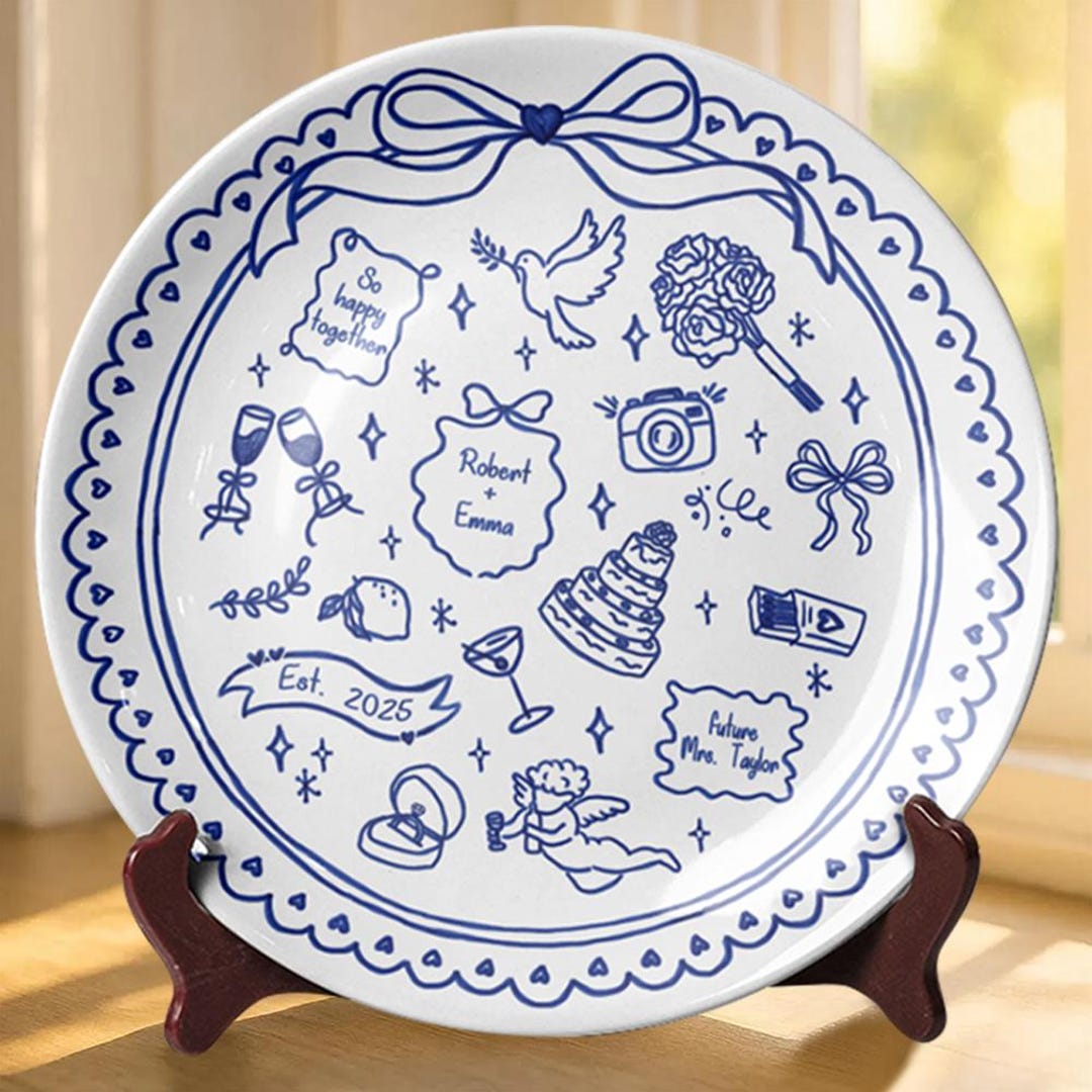 Personalized Future Mrs Plate, Engagement Gift for Bride, Anniversary ...