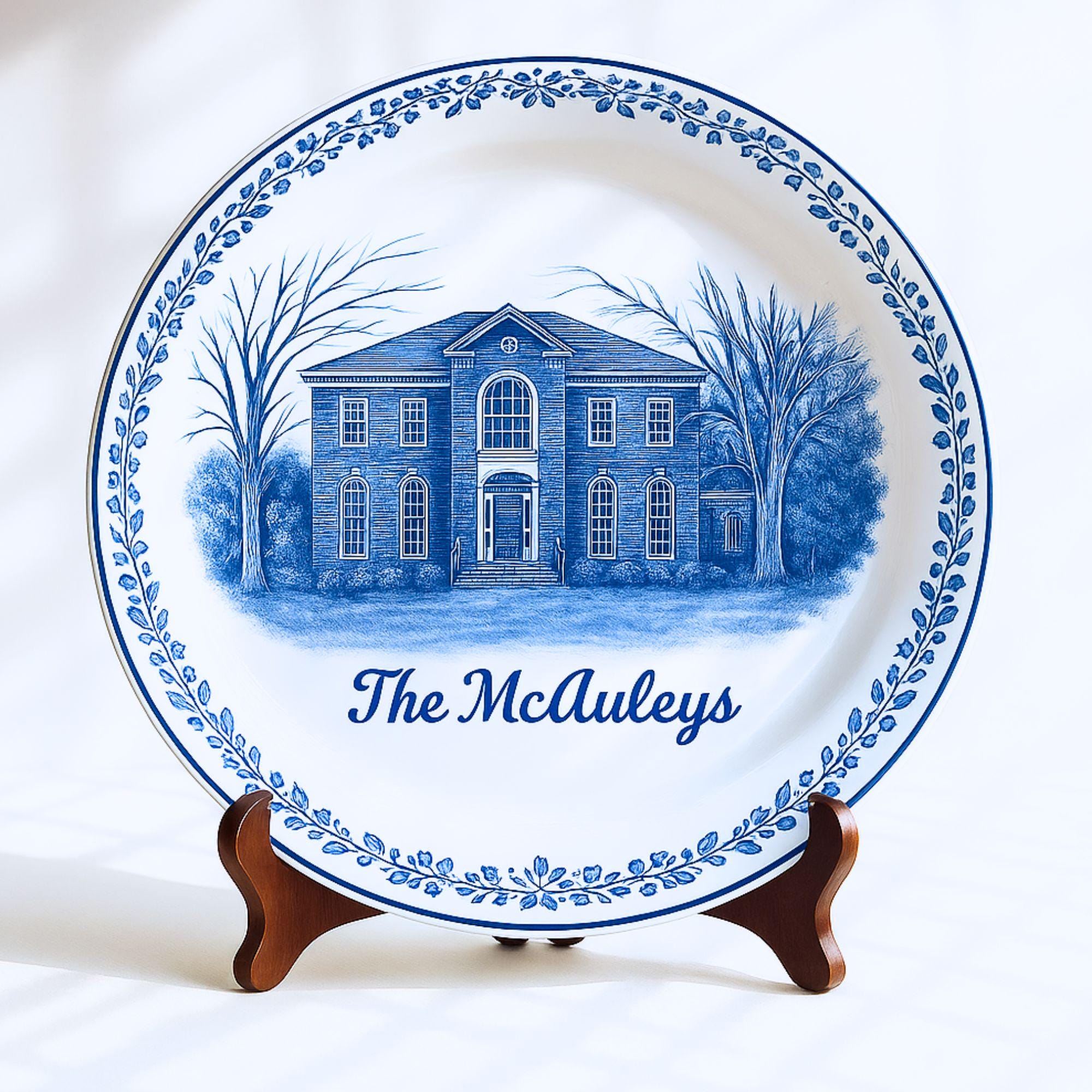 Custom House Portrait Platter Personalized Porcelain Plate Housewarming Gift Unique Keepsake Gift For Couple P327GO4TT