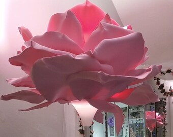 Riesige Rose 71 "Stehlampe handgemacht, Lampe. Blumenlampe, Wohnkultur, Beleuchtung