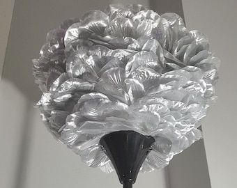 Silver rose petal 71" floor lamp handmade, chandelier lamp. flower lamp, home decor, lighting