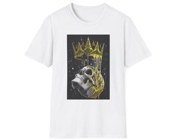 Dripping Gold Crown Skull T-Shirt | Gothic Skull Art, Metallic Paint
