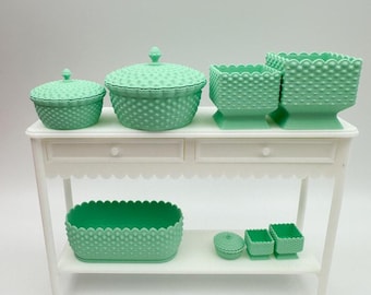 Mint or White Hobnail miniature items for Displays – 3D Printed in PLA Material – Compatible with Miniverse, Mini Brands, Nuimos,  & More!