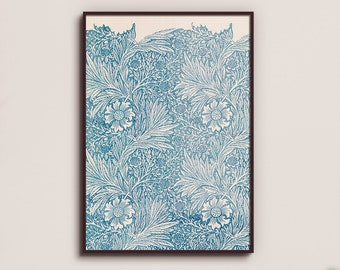 William Morris - Blue Marigold Fine Art Print