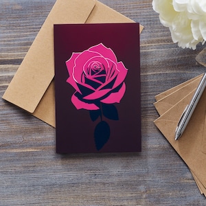 Moonlit Rose - Sustainably sourced and printed greeting card - Perfect For Valentine&#39;s Day