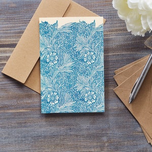 William Morris - Blue Marigold - Sustainably sourced and printed greeting card
