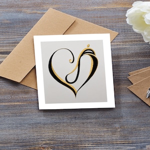 Je t'aime - Nachhaltig beschaffte und bedruckte Grußkarte - Perfekt für den Valentinstag
