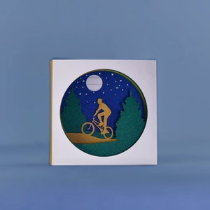 Shadow box  Weihnachtskarte für Mountainbiker u. Radfreunde ! Christmas card for friends of bicycling !  Digital Product SVG; Ai ; PNG + EPS