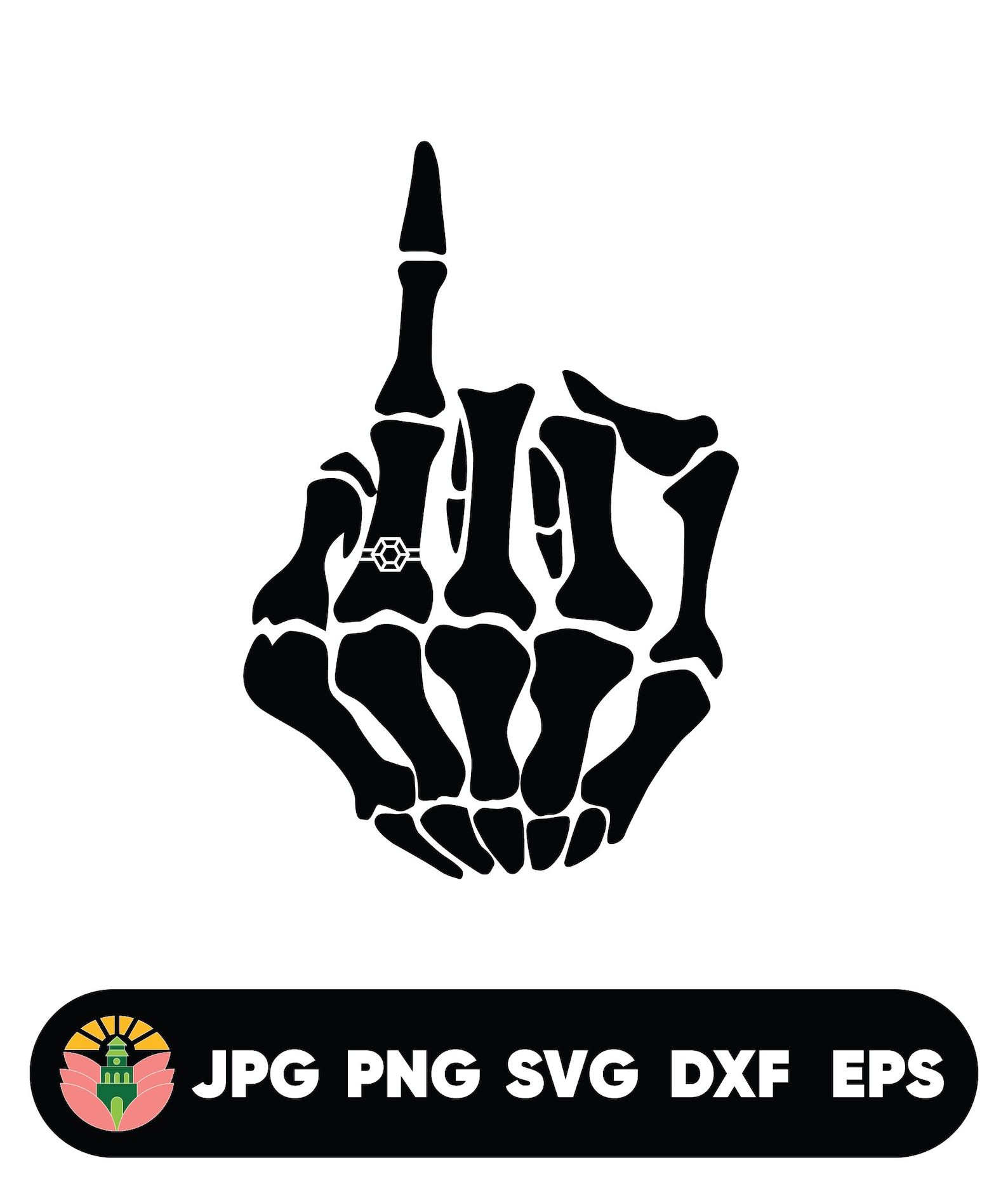 Skeleton Wedding Ring Finger Svg, Bride Finger Svg, Skeleton Engagement