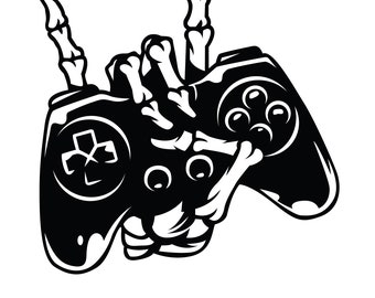 Controller per videogiochi a forma di mano scheletrica (svg, png, eps, dxf)