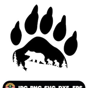 Bärentatze SVG, Grizzly Bärenklaue Pfote SVG, Grizzly Bärentatze Klaue, Vektor, SVG-Dxf Eps Png-Dateien für Schneidemaschinen Cameo Cricut, Pfotenabdruck SVG