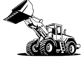Wheel Loader SVG, Construction Truck Clipart (Digital Files)