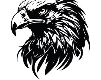 Bald Eagle Head Silhouette: SVG, PNG, DXF (Digital Files)