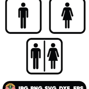 Restroom Sign Svg, Bathroom Sign Svg, Wc Sign, Toilet Svg. Vector Cut file for Cricut, Silhouette