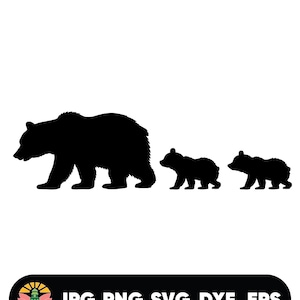 Bear Family Svg, Bear SVG Bundle, Mama Bear Svg, Papa Bear Svg, Baby Bear Svg, Black Bear Svg, Bear Body Svg, Svg, Png, Dxf, Eps