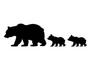 SVG-bundel Bear Family: mama, papa, babybeer (digitale bestanden)