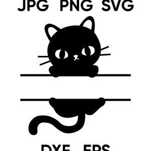 Katzen-Svg, süße schwarze Katze-Svg, Katzen-Schablonen-Svg