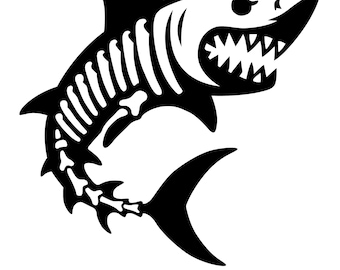Shark Bones SVG: Marine Creature Skeleton Art (Digital Download)
