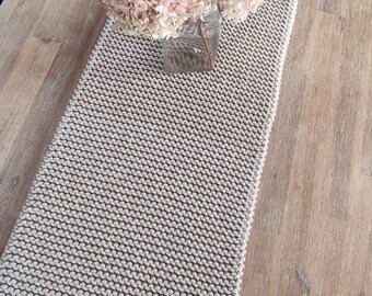 Table Runner Knitting Pattern: Easy Beginner Cotton Cord Table Decor, Summer Home Decor (PDF Download)