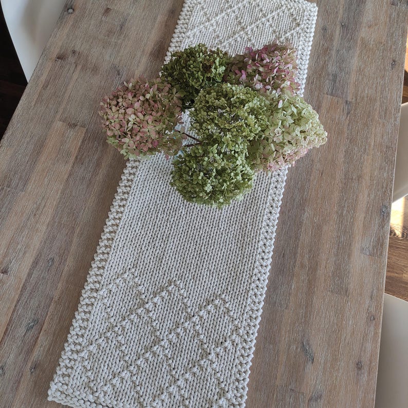 Knit Table Runner Pattern: Braided Cotton Home Decor (PDF Pattern) - Etsy