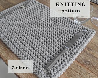 Knit Placemat Knitting Pattern PDF: Easy Table Mat, Summer Table Decor, Instant Digital Download