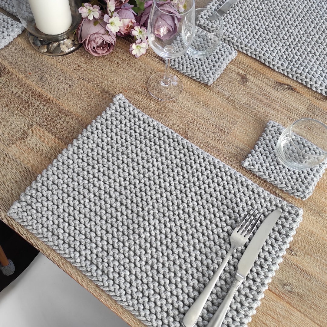 Placemat Knitting Pattern, Coaster Easy Pattern, Modern Table Mat
