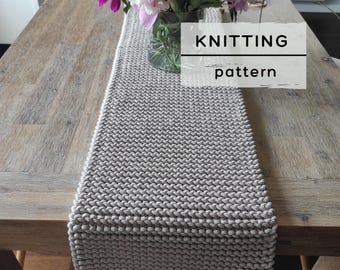 Knit Table Runner Pattern: Handmade Modern Home Decor – Easy Beginner Friendly (PDF Download)