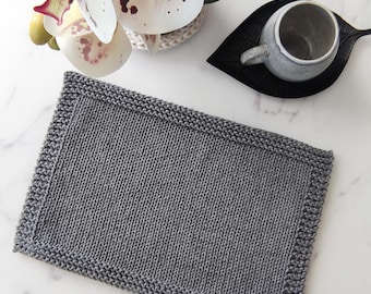 Rectangle Knitted Placemat- Cotton Cord 3mm, Easy Beginner Table Easter Spring Decor (PDF Download)