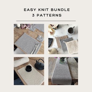 Strickmuster-Set für Tischdekoration: Platzset, Tischläufer, Untersetzer – Komplettes Deko-Set für Anfänger (PDF-Download)