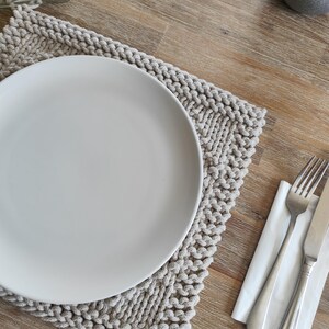 Rectangle Knitted Placemat Pattern: Easter Spring Table Decor - Easy Beginner Cotton Table Mat (PDF Download) image 5