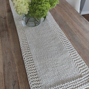 Table runner knitting pattern, Knit table runner pdf, Knitted table runner pattern, Table decor knit pdf, Home decor pattern image 2