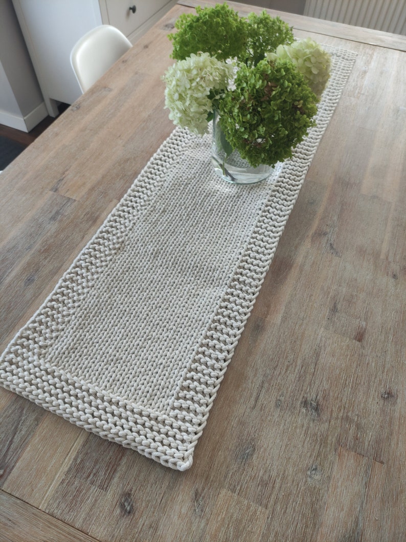 Table runner knitting pattern, Knit table runner pdf, Knitted table runner pattern, Table decor knit pdf, Home decor pattern image 1