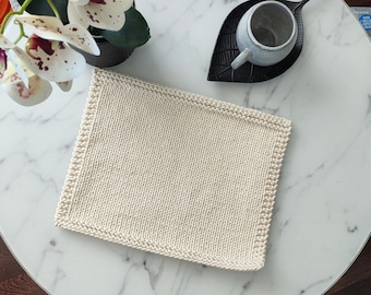 Knitted Placemat Pattern: Easy Beginner Cotton Table Mat (PDF Download)