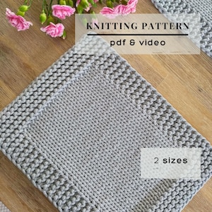 Knitting Placemat Pattern: Braided Cotton Cord, Easy Beginner Table Mat, Housewarming Gift  (PDF Download)