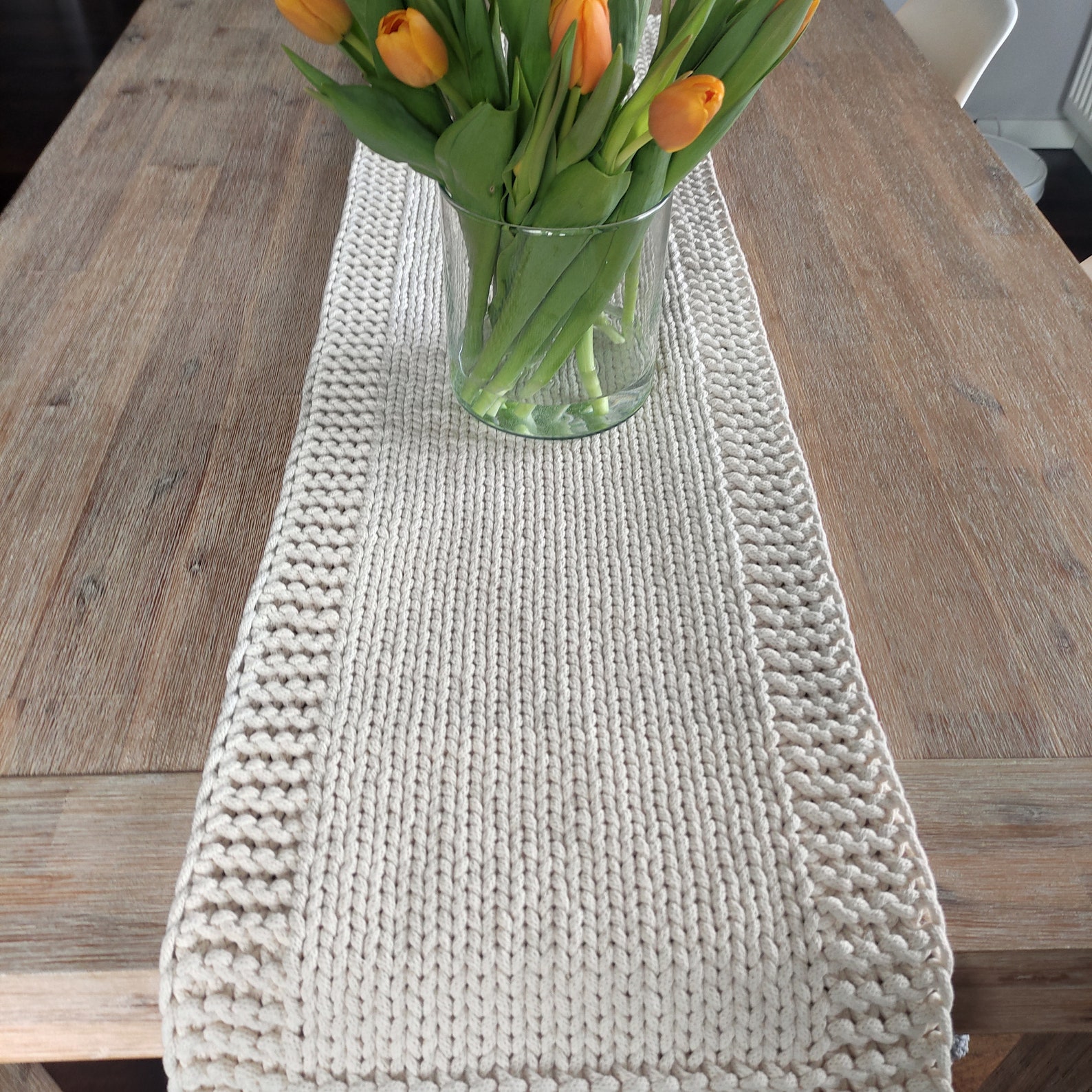 Table Runner Knitting Pattern, Knit Table Runner Pdf, Knitted Table