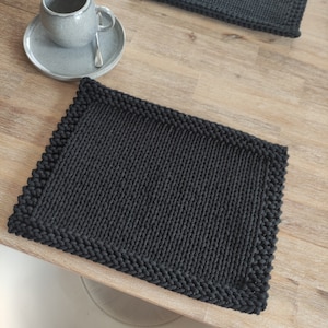 Modern Knit Placemat Pattern, Handmade Table Mats, Housewarming Gift Idea