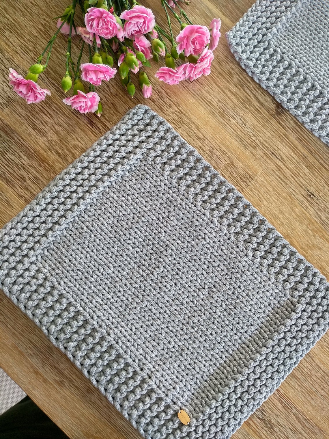 Placemat Knitting Pattern, Cotton Table Mat Pdf, Modern Placemat