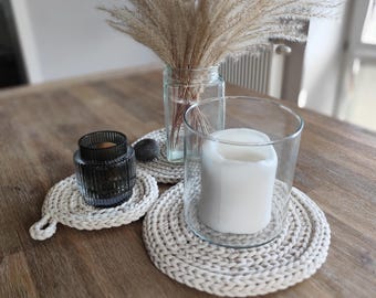 Crochet Candle Mat Pattern: Easy Round Table Decor for Beginner (PDF Instant Download)
