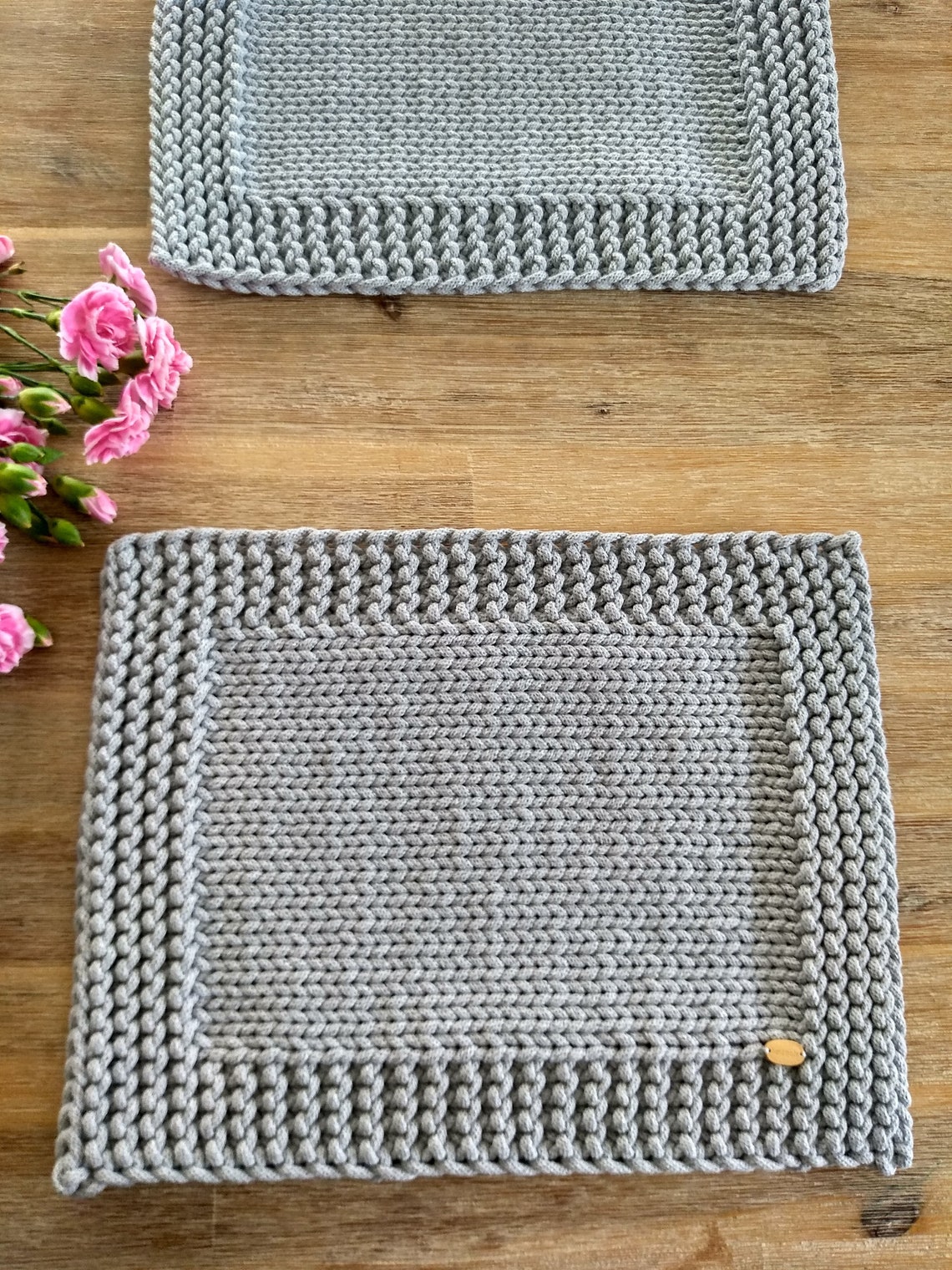 Placemat Knitting Pattern, Cotton Table Mat Pdf, Modern Placemat