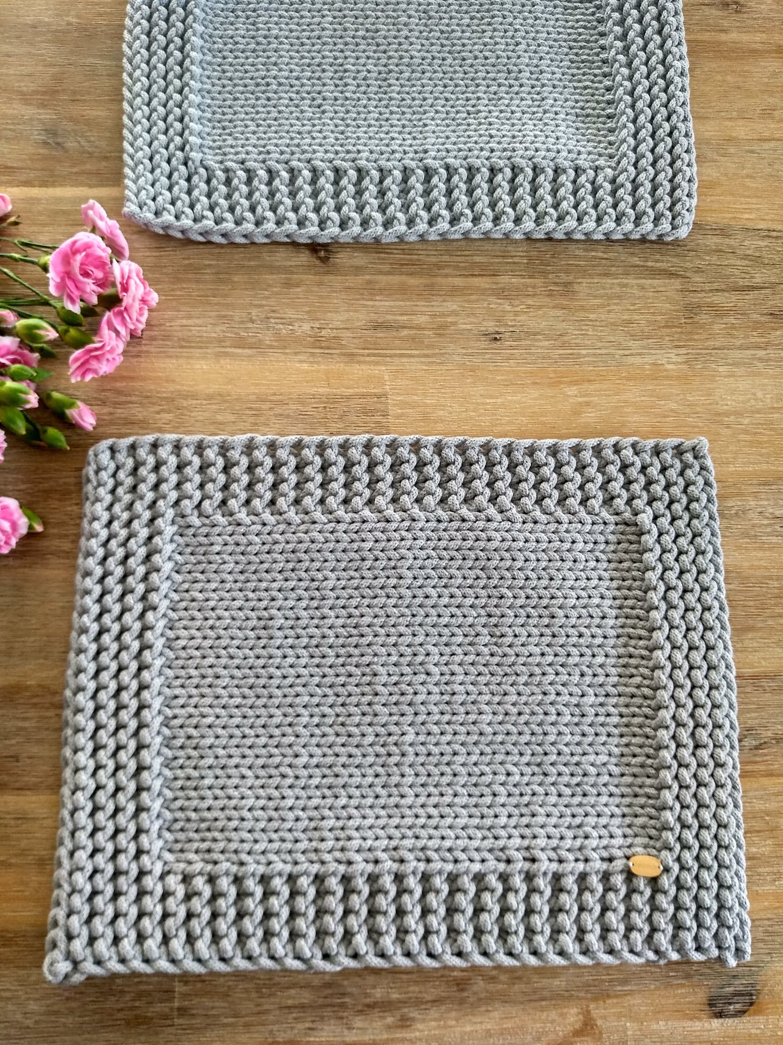 Placemat Knitting Pattern, Cotton Table Mat Pdf, Modern Placemat