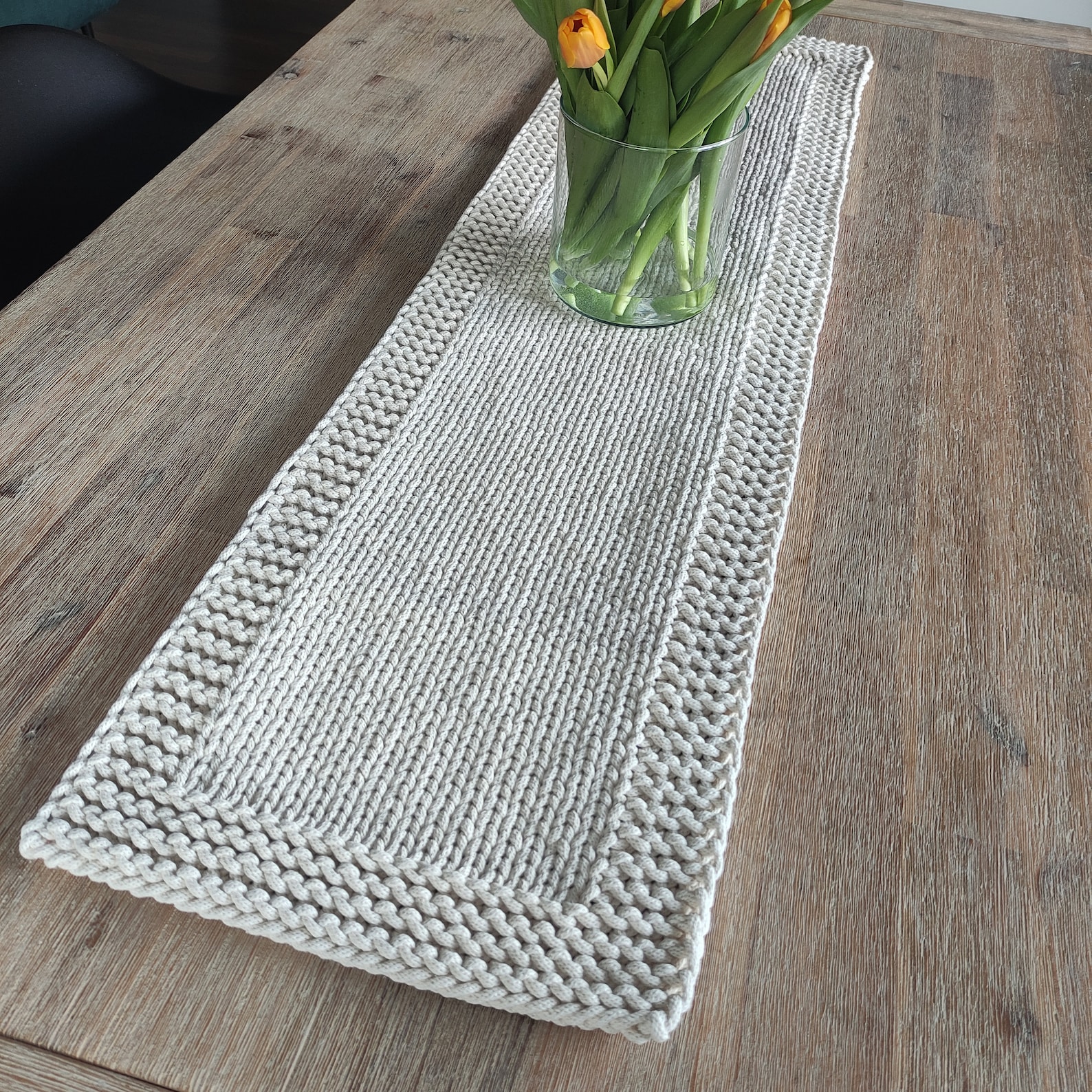 Table Runner Knitting Pattern, Knit Table Runner Pdf, Knitted Table