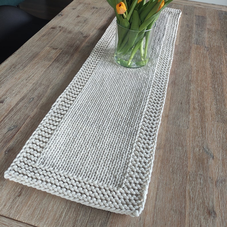 Table runner knitting pattern, Knit table runner pdf, Knitted table runner pattern, Table decor knit pdf, Home decor pattern image 9