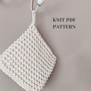 DIY Farmhouse Potholder Knitting Pattern - PDF Pattern for Hot Pads & Trivets